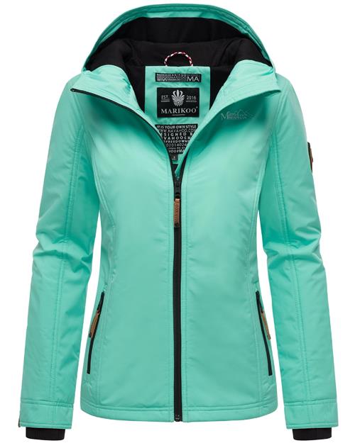 MARIKOO Overgangsjakke 'Brombeere'  turkis / sort