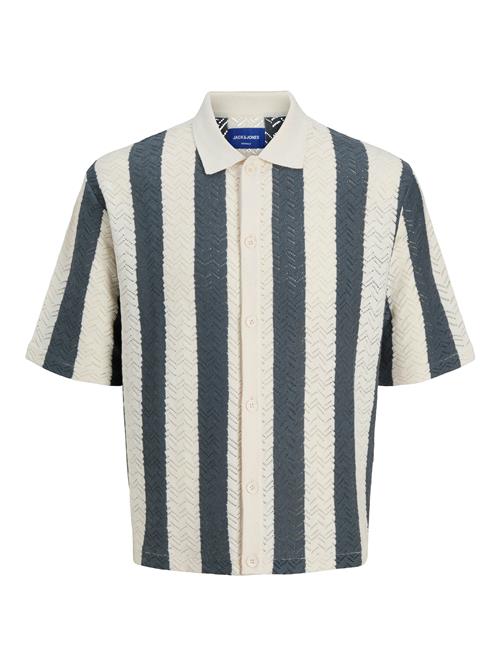 JACK & JONES Skjorte 'JORTyler'  petroleum / naturhvid