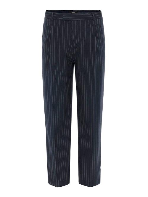 Antioch Bukser med lægfolder  marin / offwhite