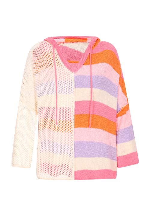 MYMO Pullover 'Back To School'  creme / lavendel / mørkeorange / lys pink