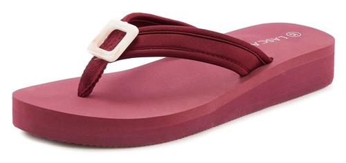 LASCANA Pantoletter  lysebeige / bordeaux