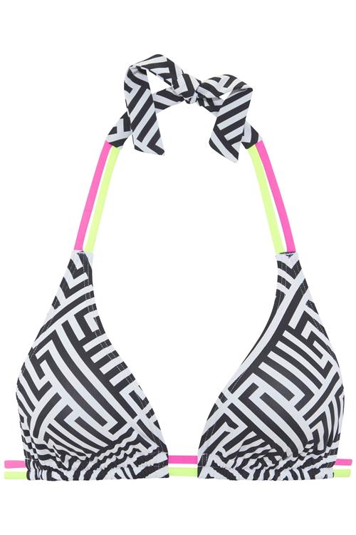 BUFFALO Bikinioverdel  neongrøn / pink / sort / hvid