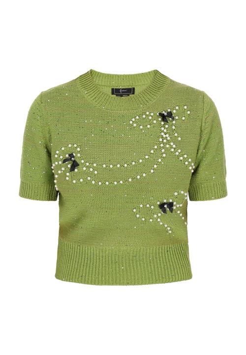 faina Pullover 'Fashion Look'  kiwi / sort / perlehvid