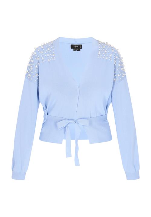 faina Cardigan  lyseblå / perlehvid
