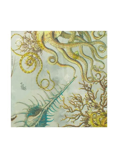 Bolongaro Trevor Sjal 'Pacifico'  aqua / gul / lysegul / lysegrå