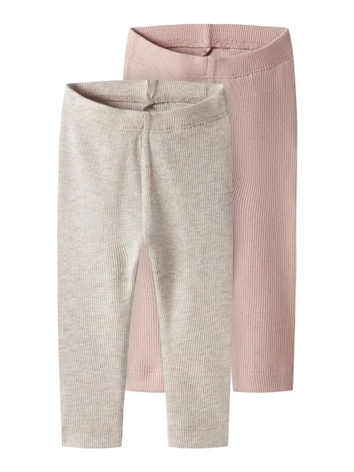 NAME IT Leggings 'NBNKab'  mørkebeige / lyserød
