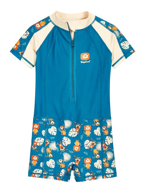 PLAYSHOES UV-beskyttelse 'Dschungel'  creme / petroleum / orange / sort