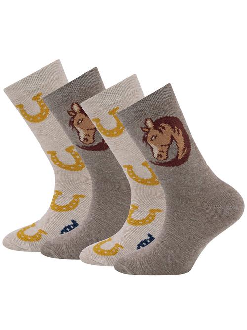 EWERS Sokker 'Pferd/Hufeisen'  blå / brun / grå