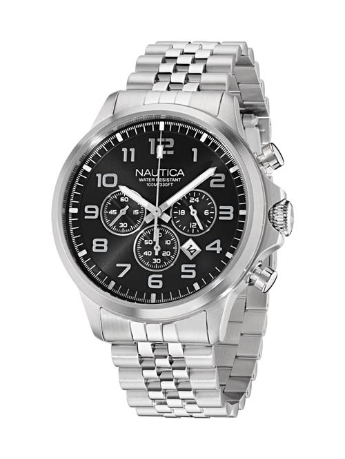 NAUTICA Analogt ur  sort / sølv