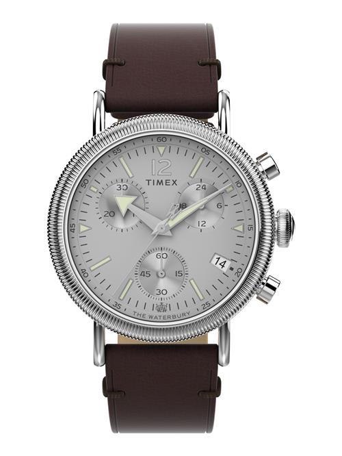 TIMEX Analogt ur 'Waterbury'  mørkebrun / sølv