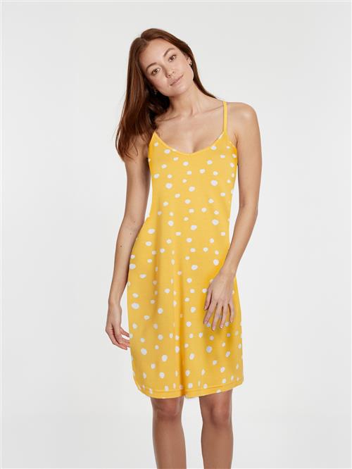 VIVID Sommerkjole  sennep / hvid