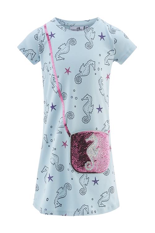 happy girls Kjole  lyseblå / grå / pink / sort