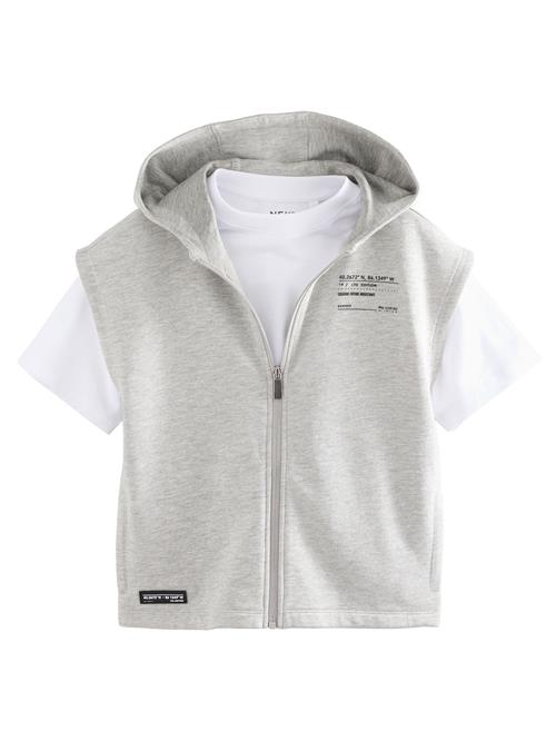 Next Sæt  grå-meleret / hvid