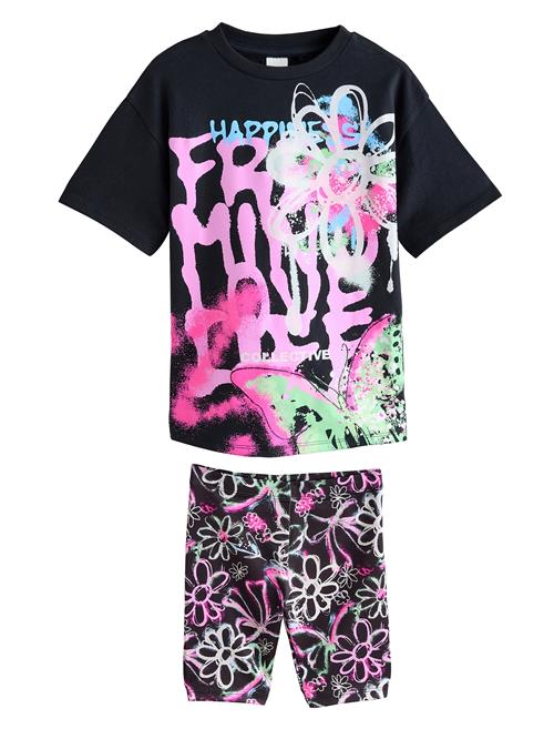 Next Sæt  lysegrøn / pink / fuchsia / sort