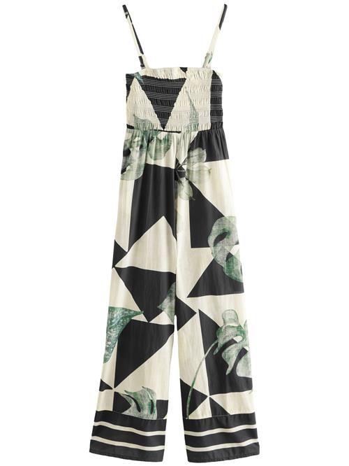 Next Jumpsuit  ecru / grøn / sort