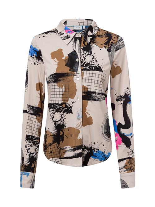 NÜMPH Bluse  beige / blå / lysebrun / sort