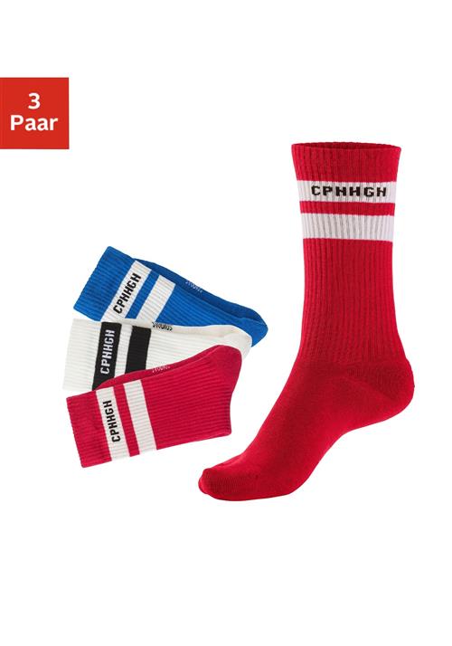 Copenhagen Studios Sportssokker  blå / rød / sort / hvid