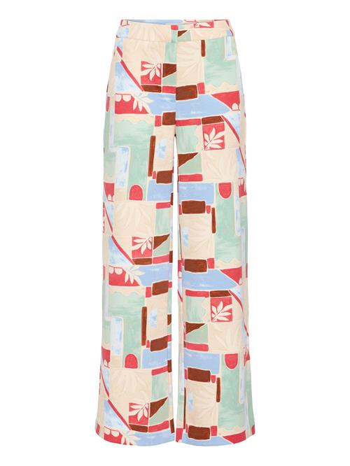 ICHI Bukser 'Kate'  lysebeige / lyseblå / brun / pastelgrøn