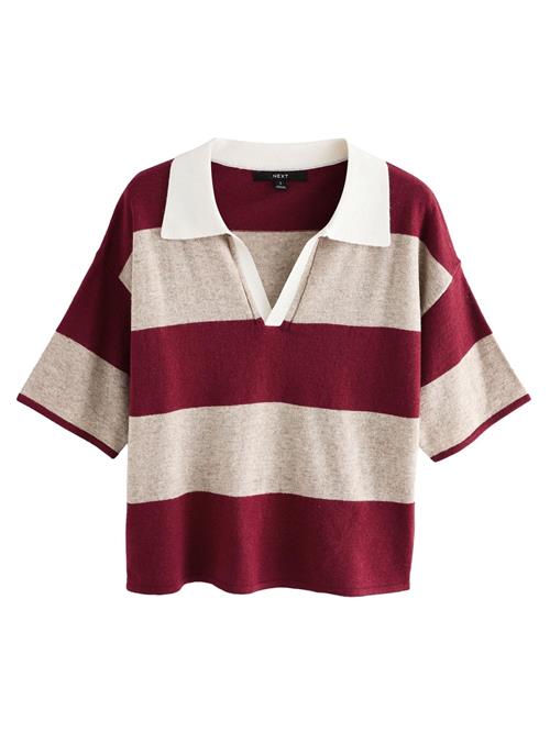 Next Pullover 'gestrickt'  beige / vinrød / hvid