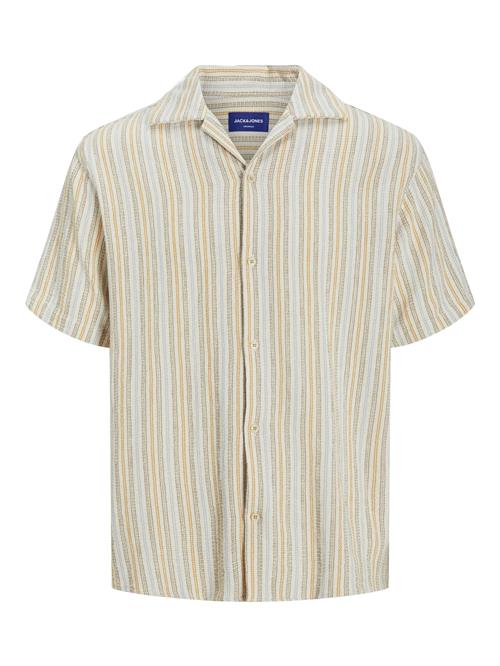 JACK & JONES Skjorte 'JORCoba'  dueblå / khaki / orange / uldhvid