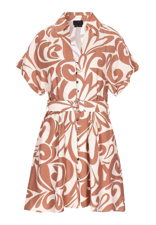 DreiMaster Klassik Blusekjole 'Fashion Look'  beige / mørkebeige / lysebrun