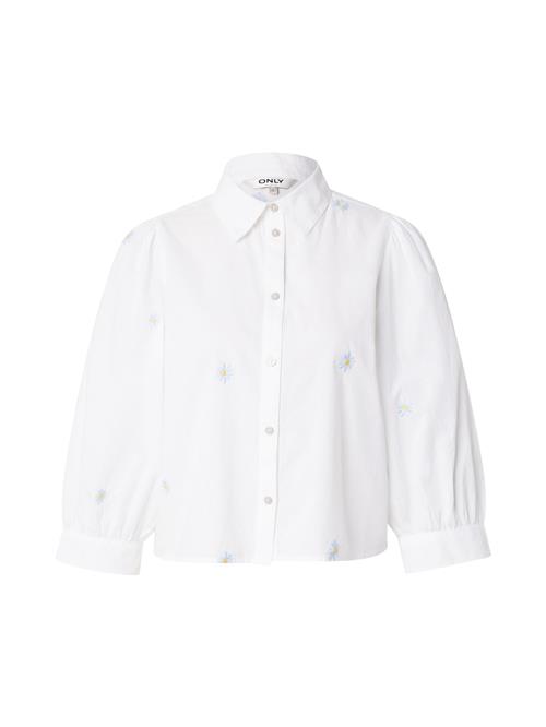 ONLY Bluse 'ONLCandy'  lyseblå / gylden gul / hvid