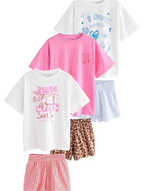 Next Nattøj '3-Pack'  blå / brun / pink / hvid