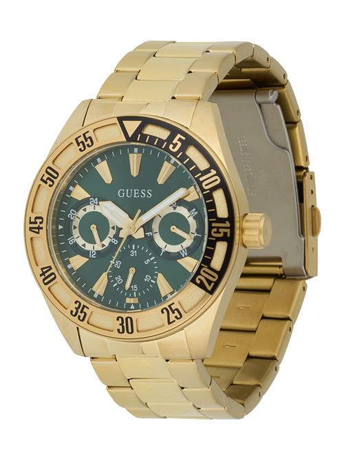 GUESS Analogt ur 'LETTERMAN'  guld / grøn