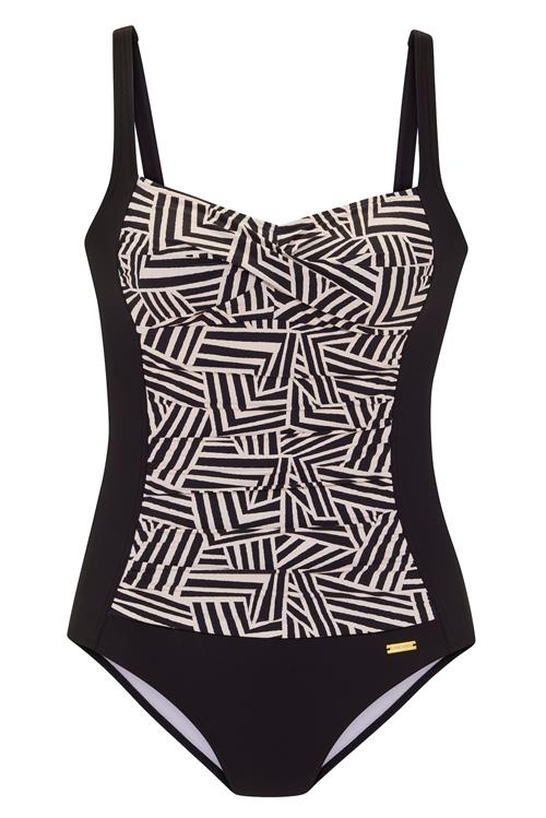 LASCANA Badedragt  lysebeige / sort