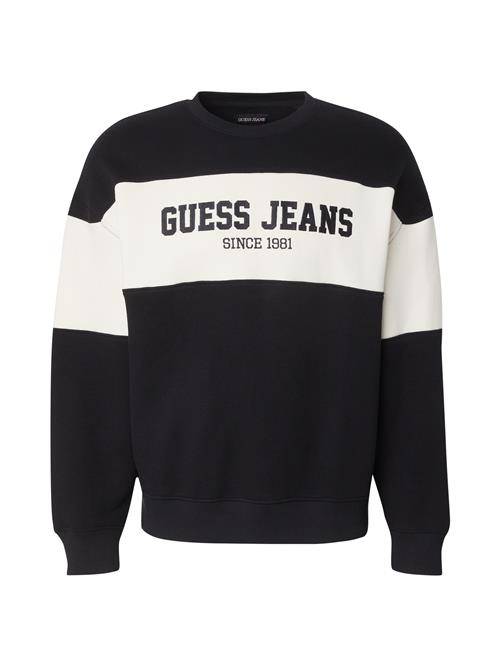 GUESS JEANS Sweatshirt 'Horizont'  lysebeige / sort