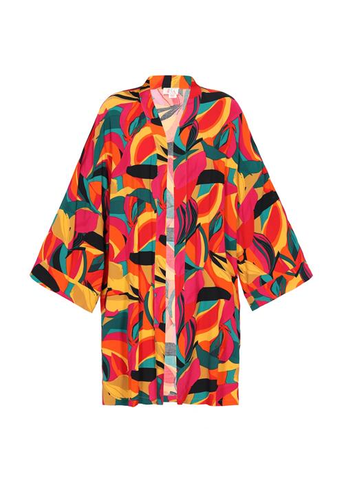 IZIA Kimono  gul / grøn / rød / sort