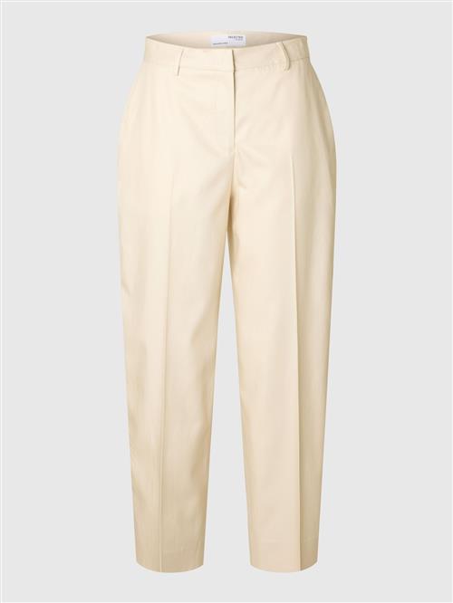 SELECTED Bukser med fals  greige