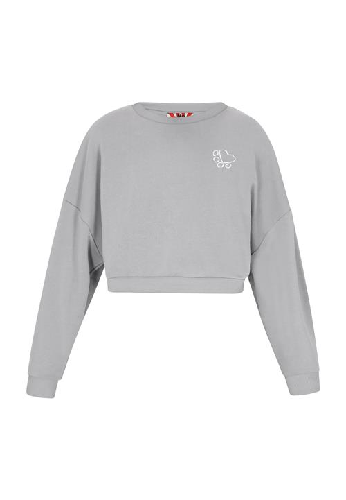myMo ROCKS Sweatshirt 'Comfy'  grå / hvid