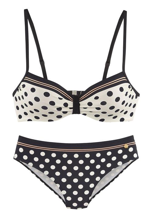 LASCANA Bikini  mørkegul / sort / hvid