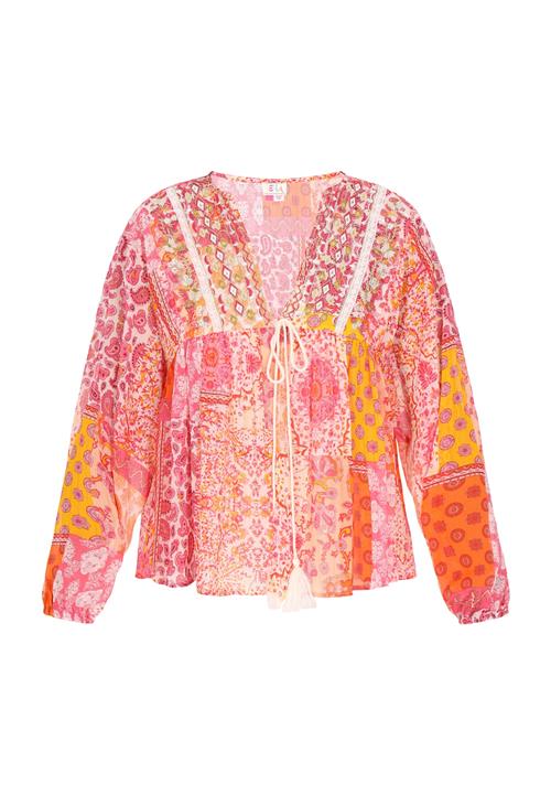 IZIA Bluse 'Boho'  curry / orange / pink / hvid