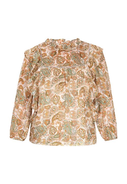 usha FESTIVAL Bluse 'Fashion Look'  ecru / cognac / siv