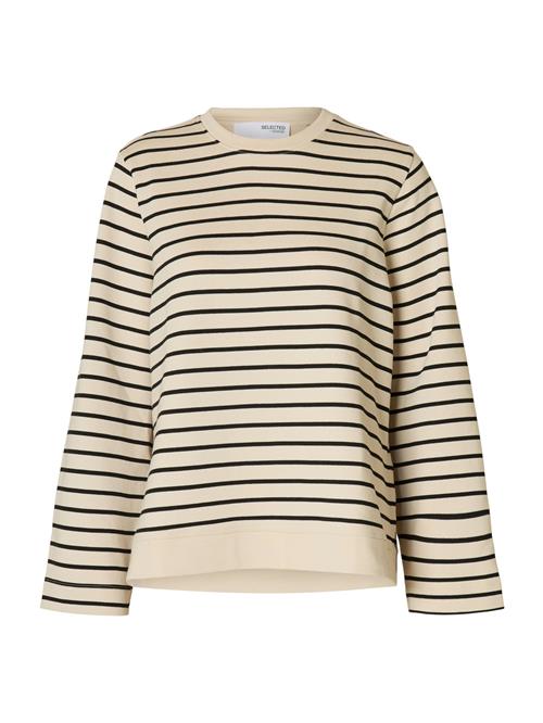 SELECTED Sweatshirt 'SLFELISE'  beige / sort