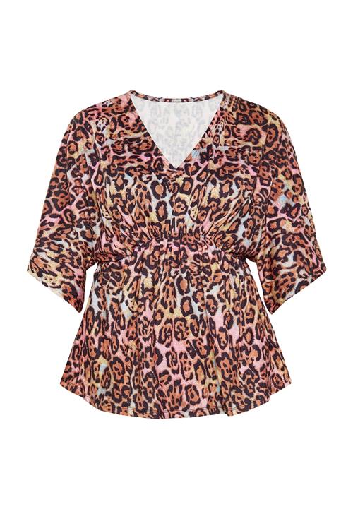 Usha Bluse  brun / choko / grå / lyserød