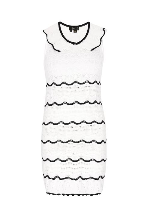 faina Strikkjole  sort / hvid