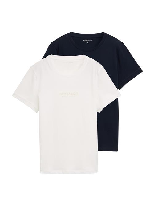 TOM TAILOR Shirts  beige / mørkeblå / hvid