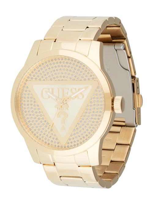 GUESS Analogt ur 'Badge'  ecru / guld