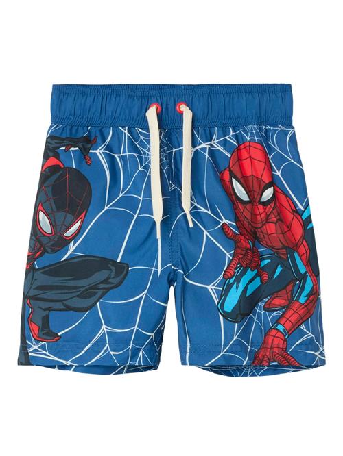 NAME IT Badeshorts 'NMMMAVE SPIDER'  blå / himmelblå / rød / hvid