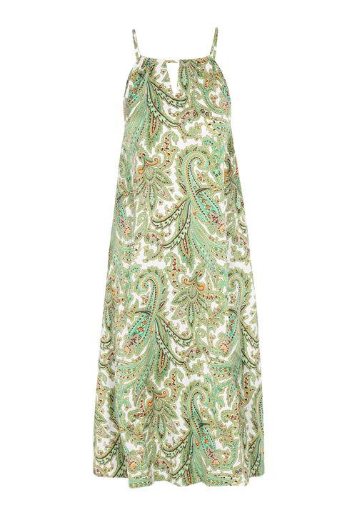 IZIA Kjole  grøn / lysegrøn / orange / hvid