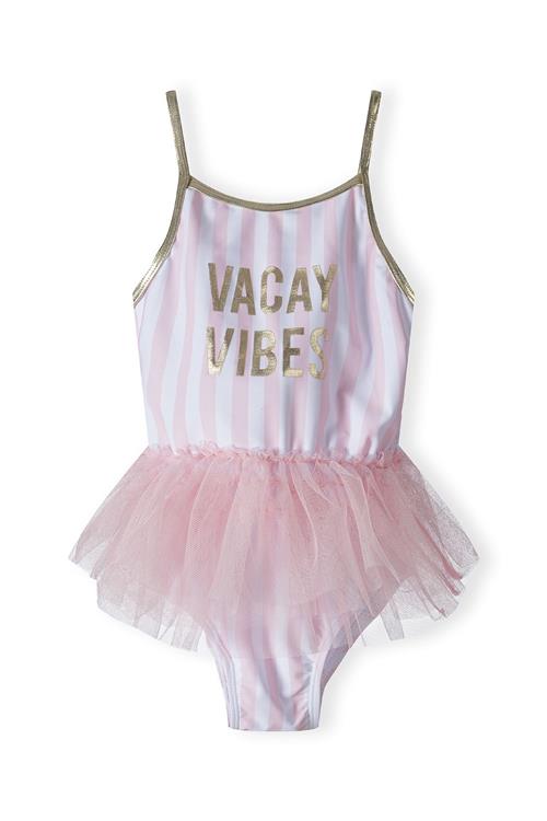 MINOTI Badedragt  guld / lys pink / hvid