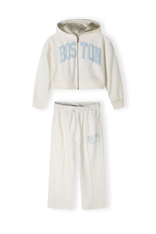 MINOTI Joggingdragt  pastelblå / hvid