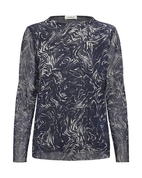 SOAKED IN LUXURY Bluse 'SLAvetta'  navy / naturhvid