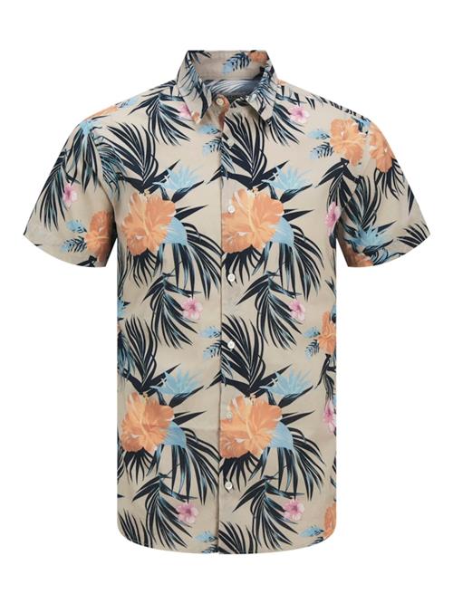 JJ Rebel Skjorte 'JREBBASTIAN'  beige / lyseblå / lyseorange / sort