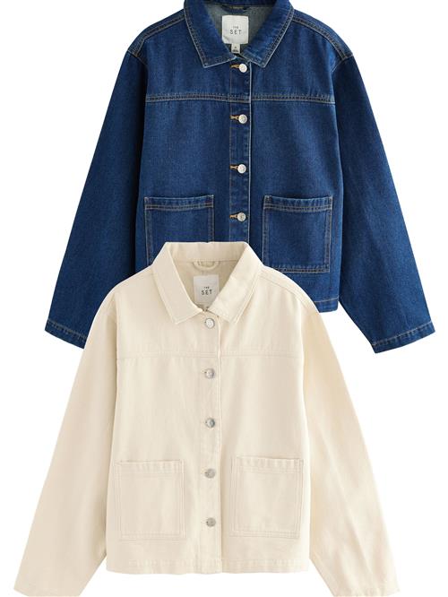 The Set Overgangsjakke  ecru / mørkeblå