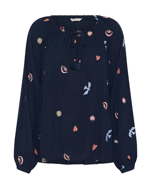 Cream Bluse 'Ronja'  navy / himmelblå / abrikos / laks