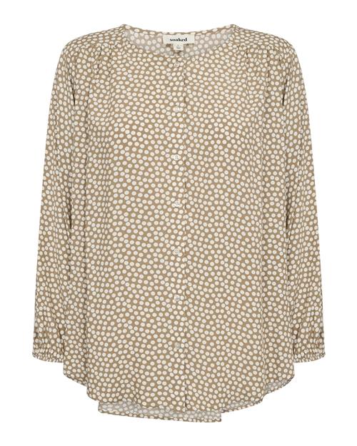 SOAKED IN LUXURY Bluse 'SLArjana Leodora'  khaki / hvid